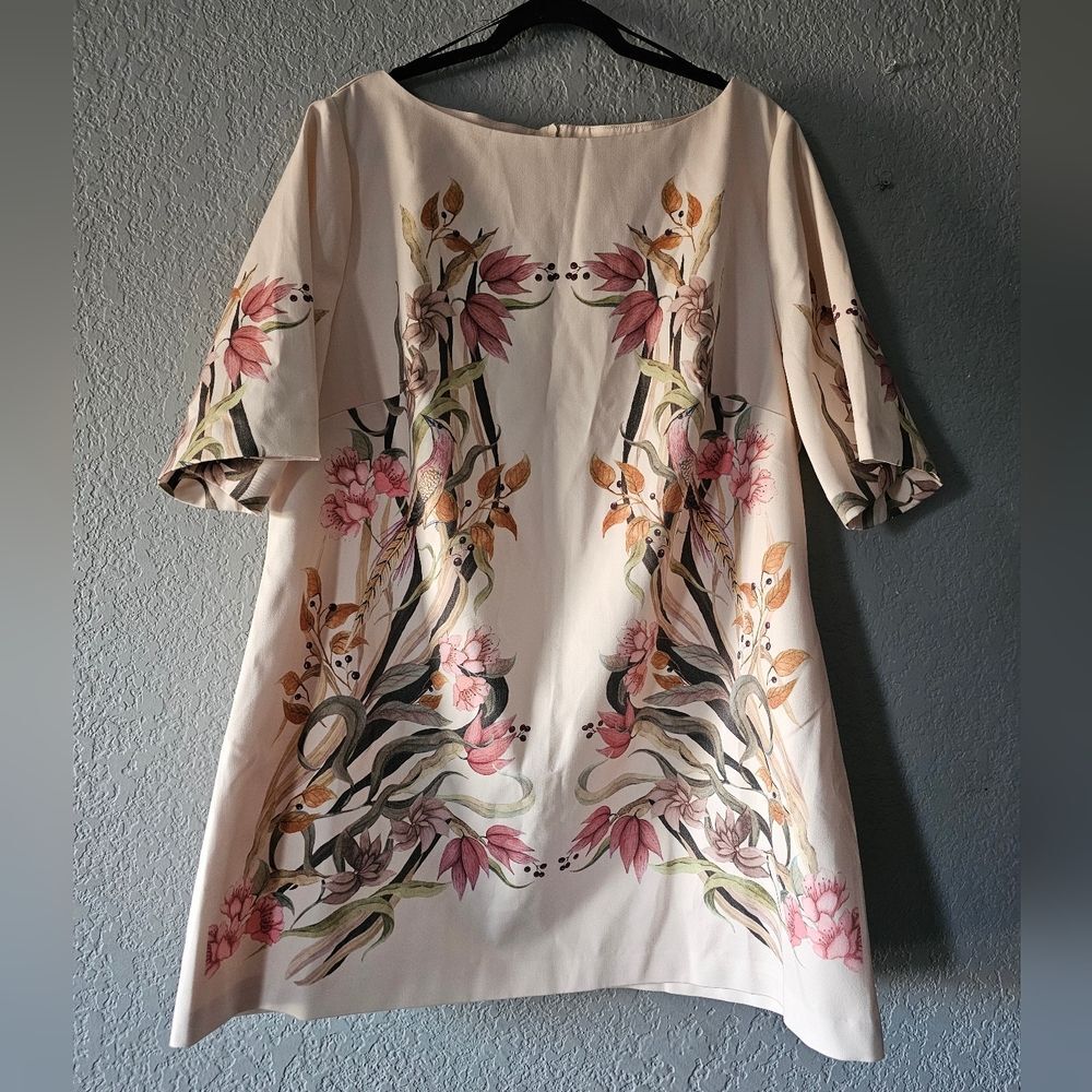 Floral Print Cream Women's Tunic Top